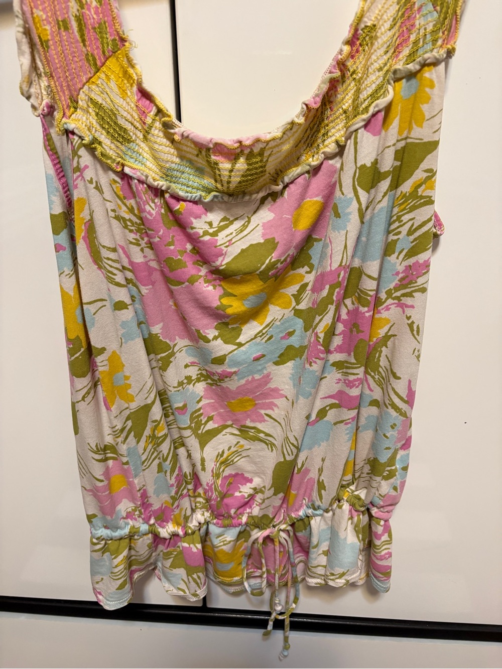 Vintage Anthropologie Porridge Brand Floral Drawstring Camisole in Pastel Colors - Picture 4 of 10